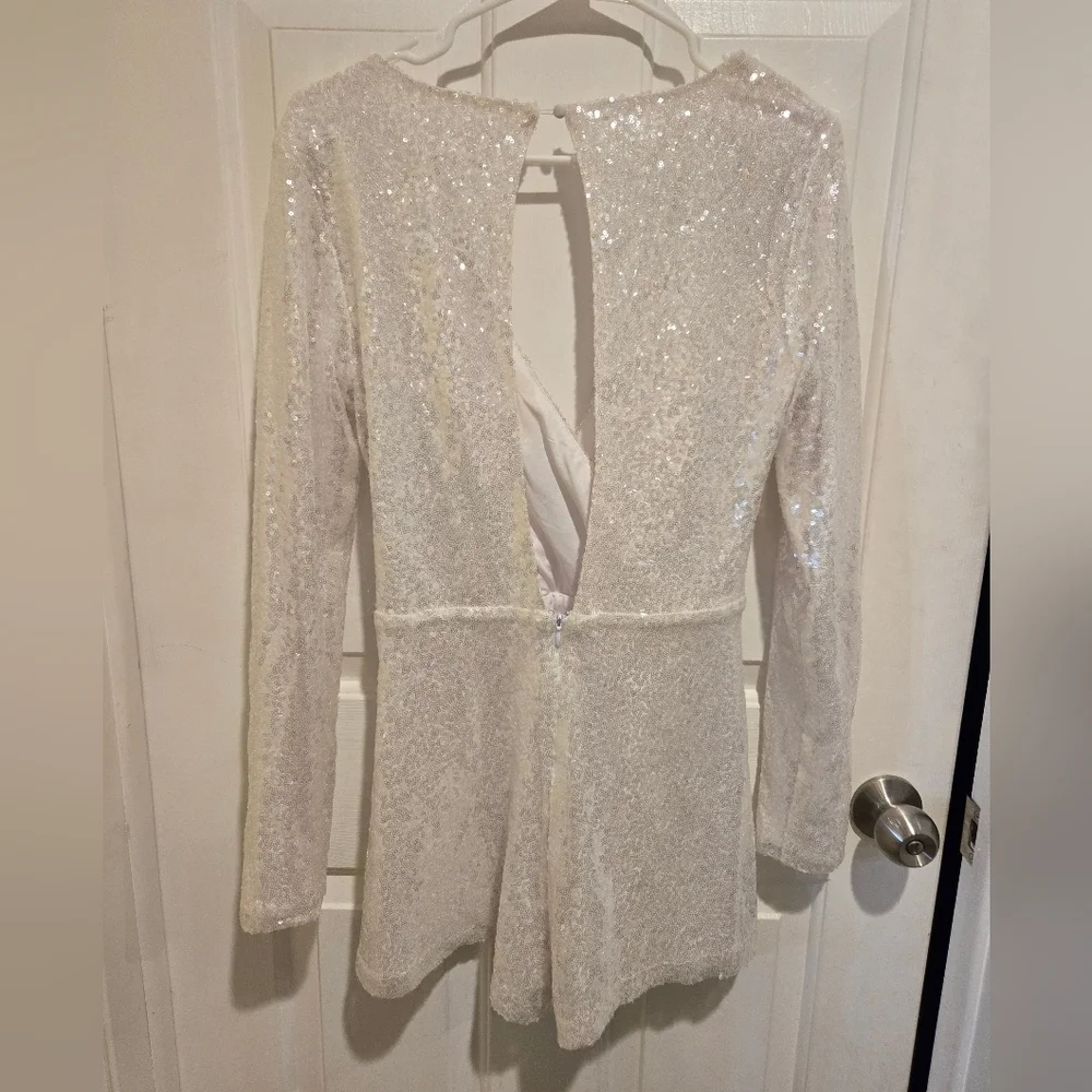 Revolve Superdown Devonne Surplice Romper White Size Medium